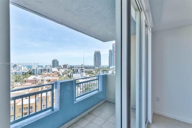 balcony with a city view