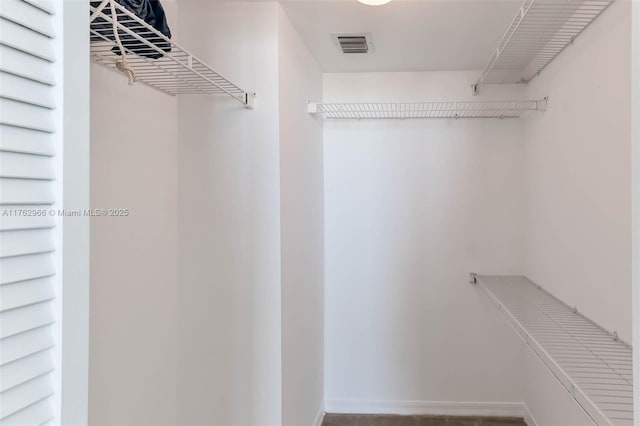 spacious closet featuring visible vents