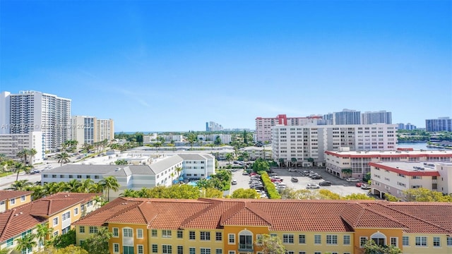 aerial view with a view of city