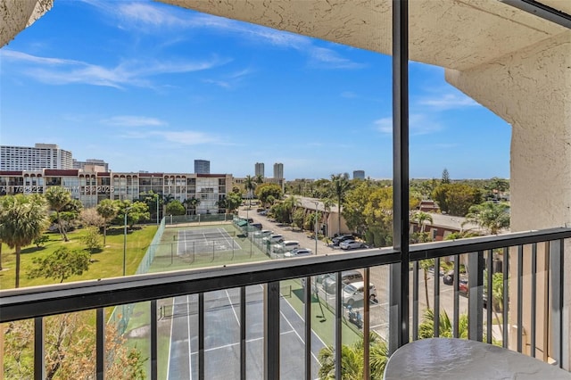 balcony featuring a city view