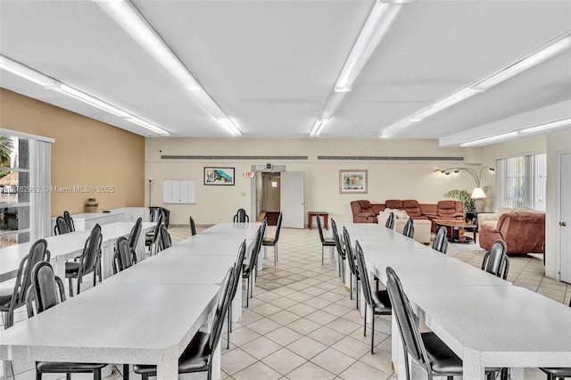 dining room featuring light tile patterned flooring