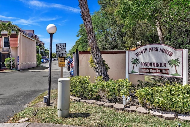 view of community sign