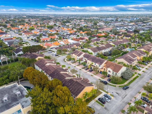 aerial view with a residential view