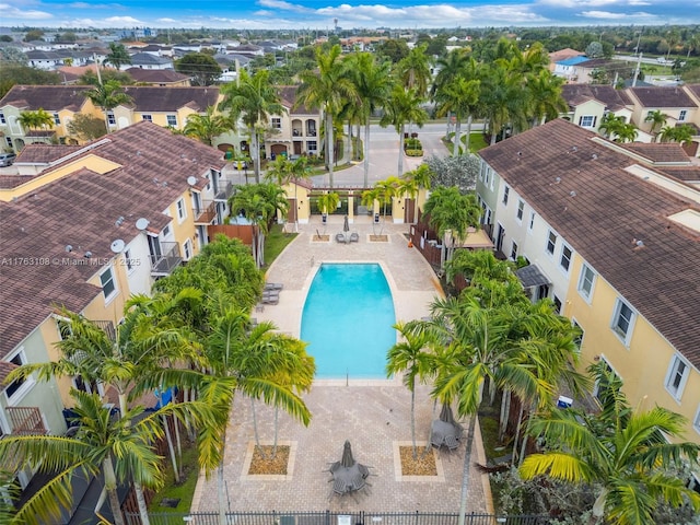 bird's eye view featuring a residential view