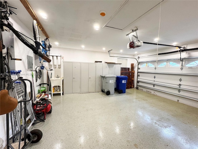 garage featuring a garage door opener