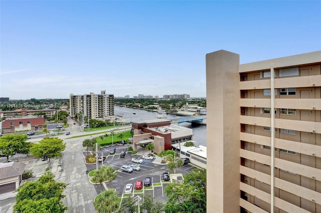 property's view of city with a water view