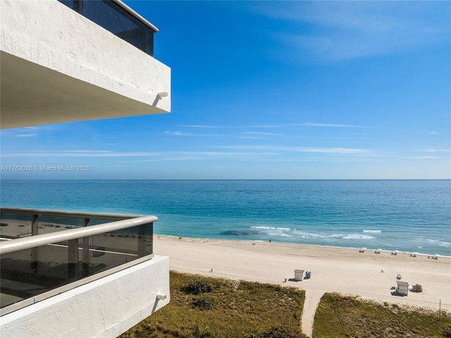 property view of water featuring a view of the beach