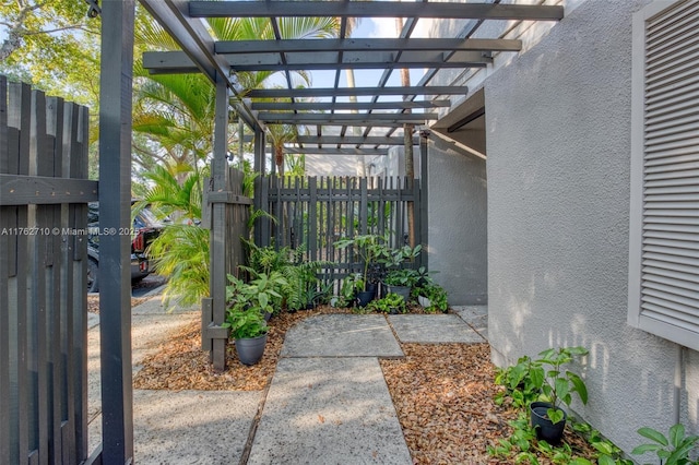 1548 NW 113th Way, Pembroke Pines, FL 33026 - exterior space with fence and a pergola