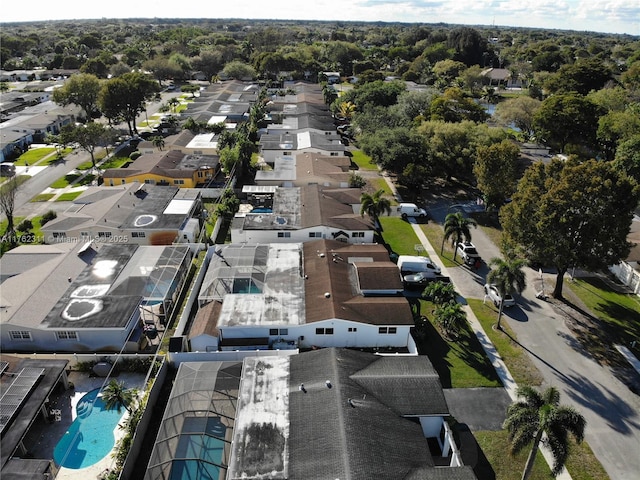 aerial view with a residential view