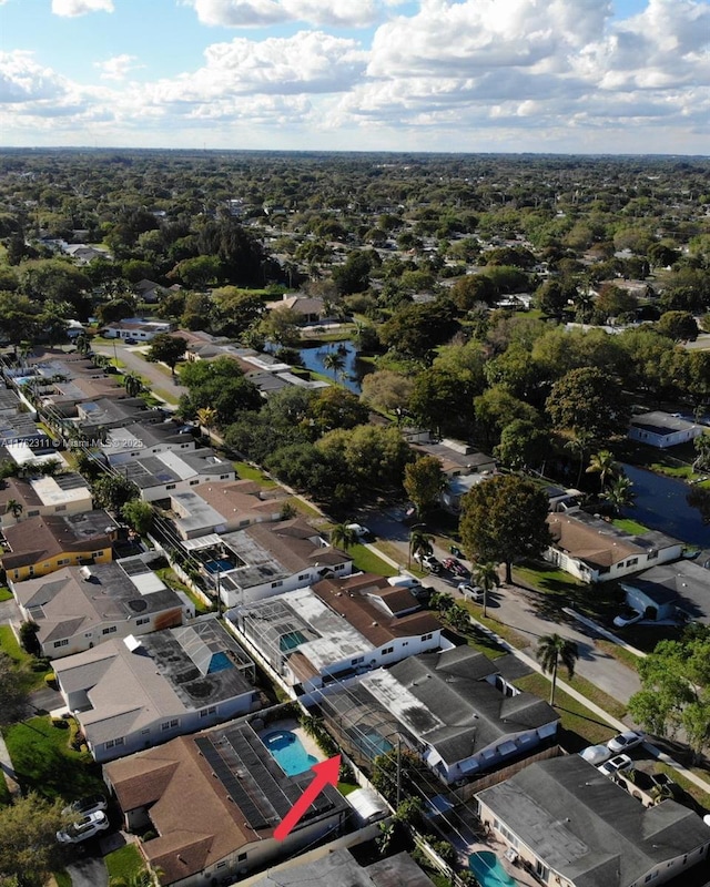 bird's eye view with a residential view