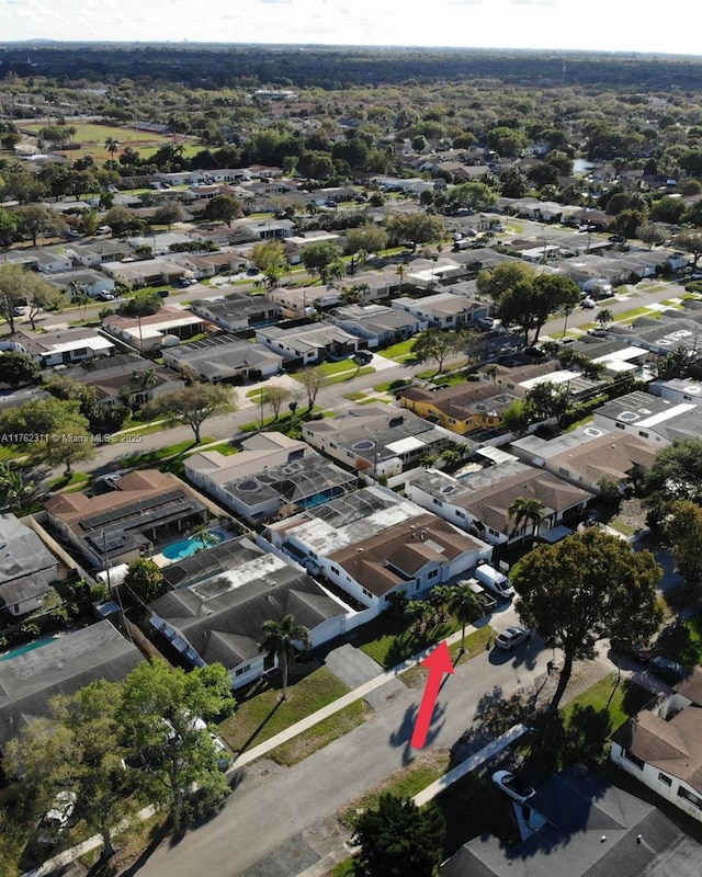 bird's eye view featuring a residential view