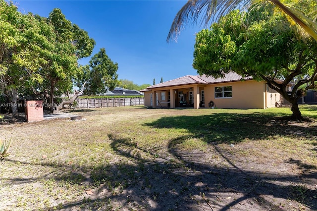 view of yard with fence