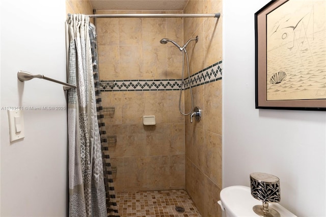 full bath with a shower stall