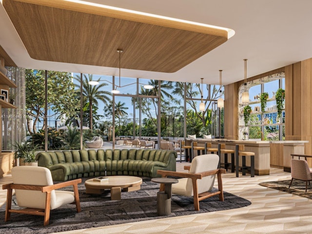 view of patio with outdoor dry bar