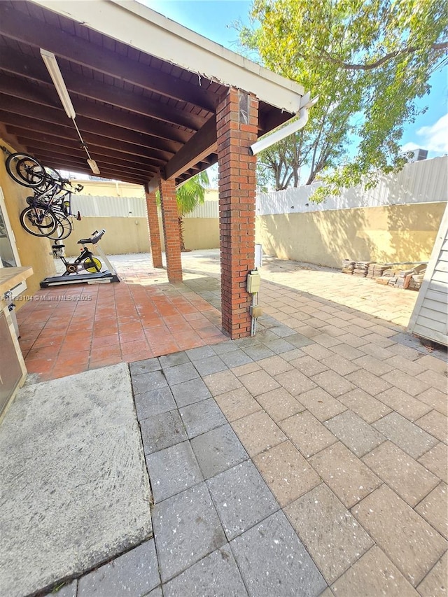 view of patio with a fenced backyard