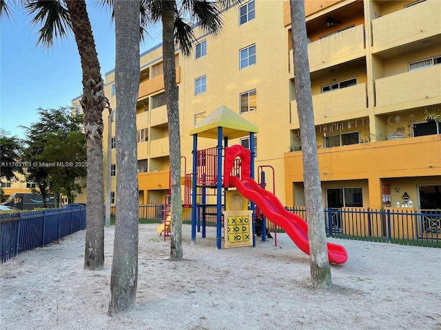 communal playground with fence