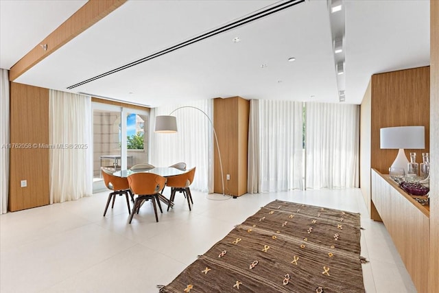 dining room featuring light tile patterned flooring