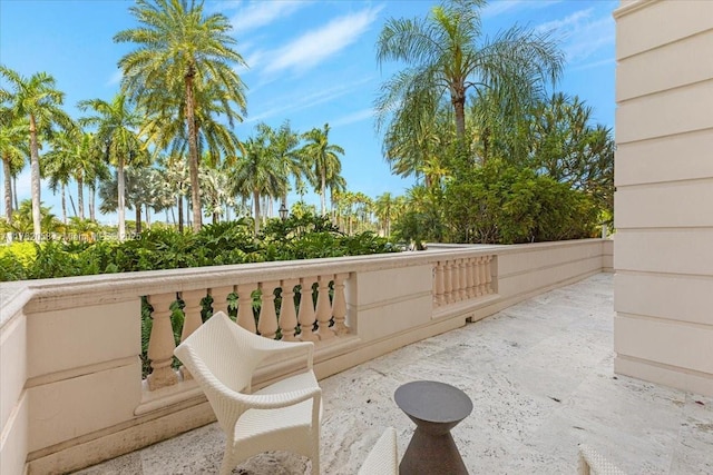 view of patio / terrace with a balcony