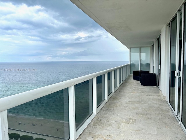 balcony with a water view