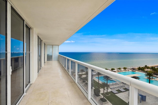 balcony with a water view