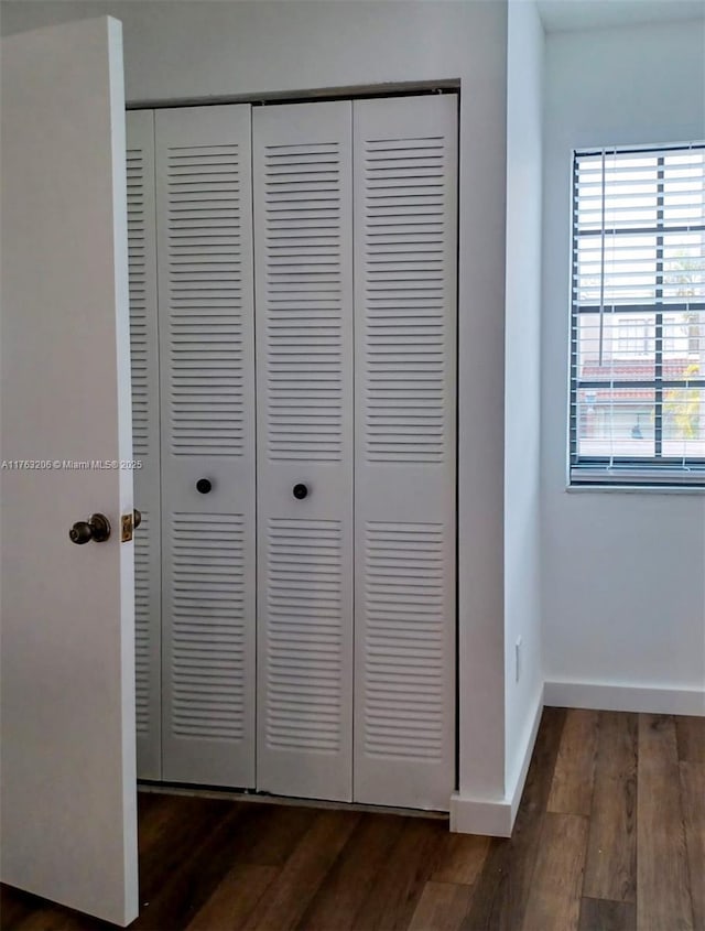 interior details with baseboards and wood finished floors