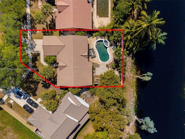 19922 NW 88th Ave, Hialeah, FL 33018 - aerial overview of property's location with property parcel outlined and a pool area