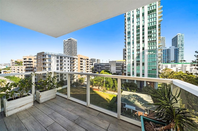 balcony with a city view