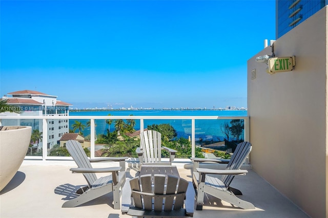 balcony with a water view