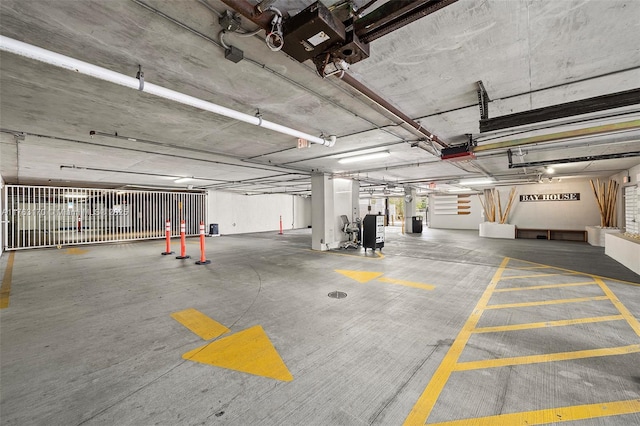 parking garage with a garage door opener