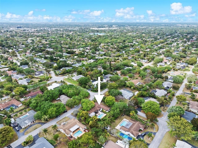 birds eye view of property featuring a residential view