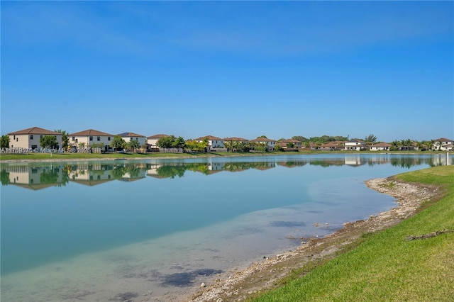 property view of water with a residential view