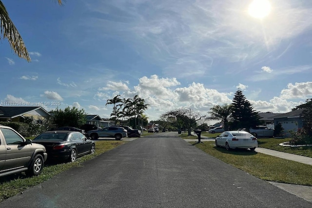 view of road with a residential view