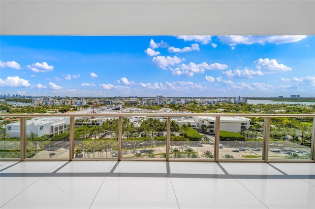 balcony with a view of city