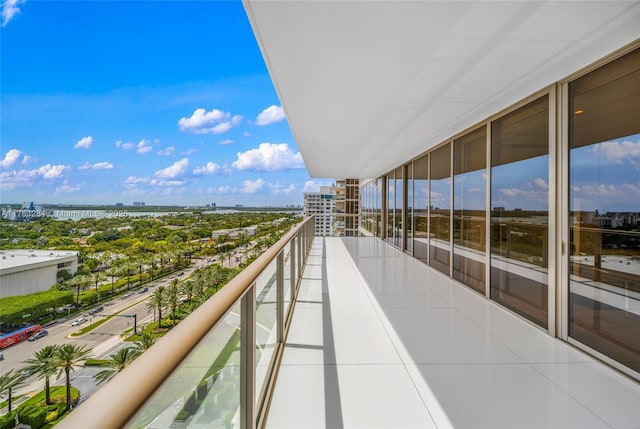 balcony with a view of city