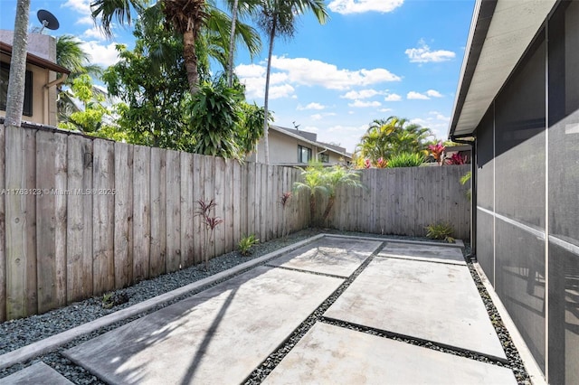 view of patio featuring a fenced backyard