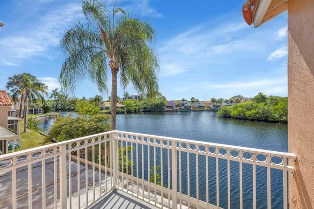 balcony with a water view