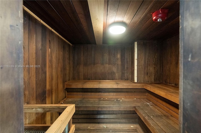 view of sauna