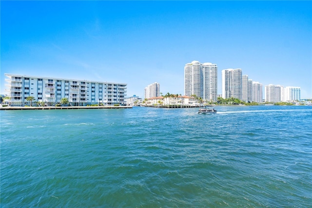 property view of water with a view of city