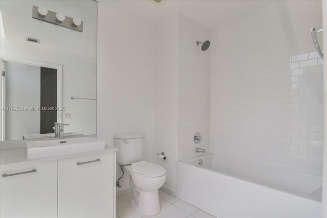151 SE 1st St Unit 1011, Miami, FL 33131 - bathroom with toilet, shower / washtub combination, vanity, and tile patterned flooring