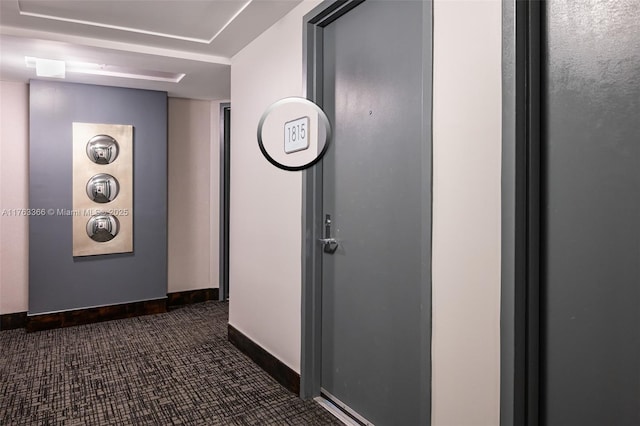 41 SE 5th St Unit 1815, Miami, FL 33131 - corridor featuring baseboards and dark carpet