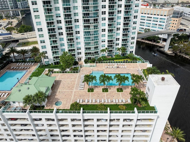 41 SE 5th St Unit 1815, Miami, FL 33131 - view of urban area with a nearby body of water, a notable bridge, and a pool area
