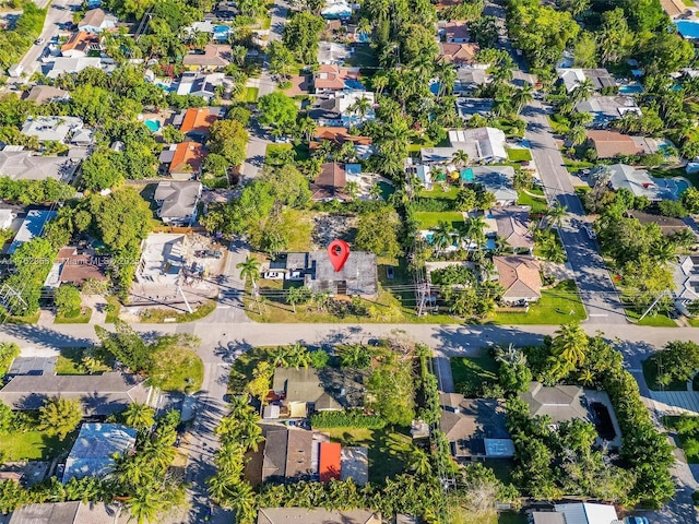 bird's eye view with a residential view