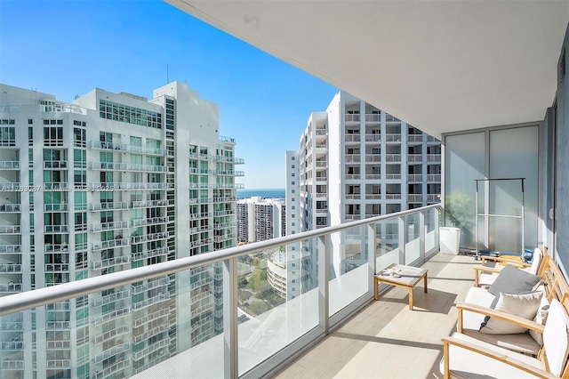 balcony featuring a view of city