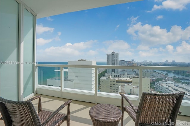 balcony with a city view