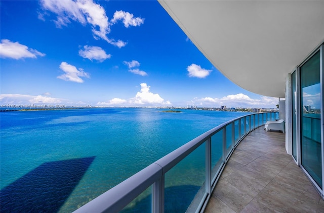 balcony with a water view