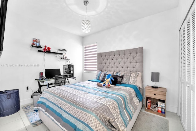 view of tiled bedroom