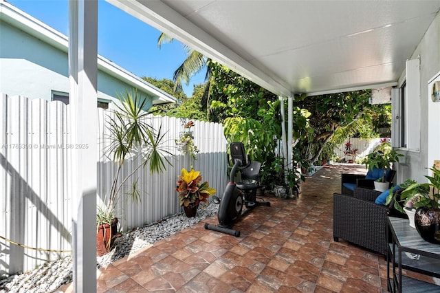 view of patio / terrace featuring a fenced backyard