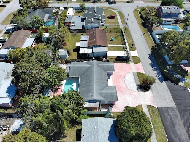 aerial view with a residential view