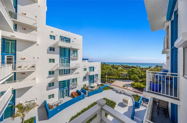 balcony with a water view