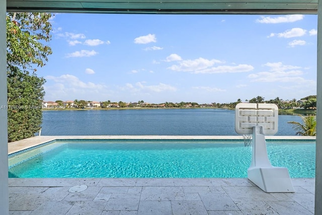 pool with a water view